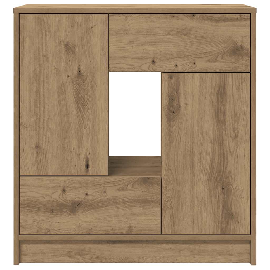 Credenza con Cassetti e Ante Rovere Artigianale 70,5x34x74,5 cm