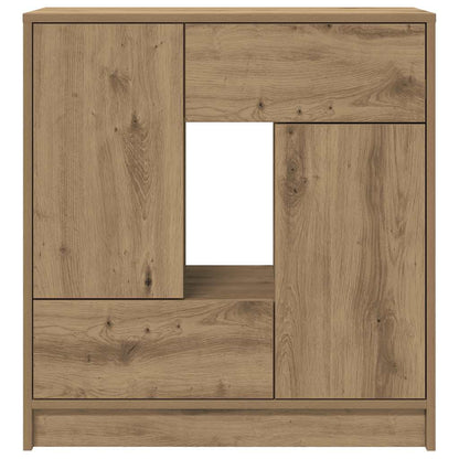 Credenza con Cassetti e Ante Rovere Artigianale 70,5x34x74,5 cm