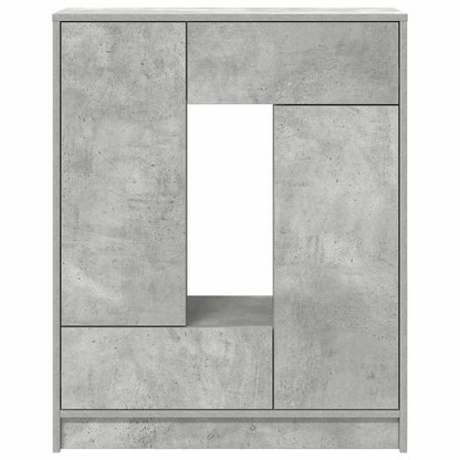 Credenza con Cassetti e Ante Grigio Cemento 73x31x90 cm