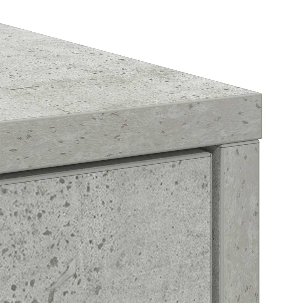 Credenza con Cassetti e Ante Grigio Cemento 73x31x90 cm