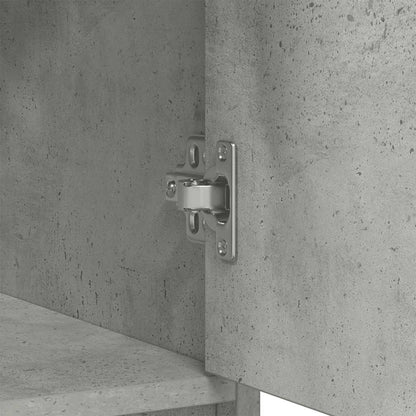 Credenza con Cassetti e Ante Grigio Cemento 73x31x90 cm