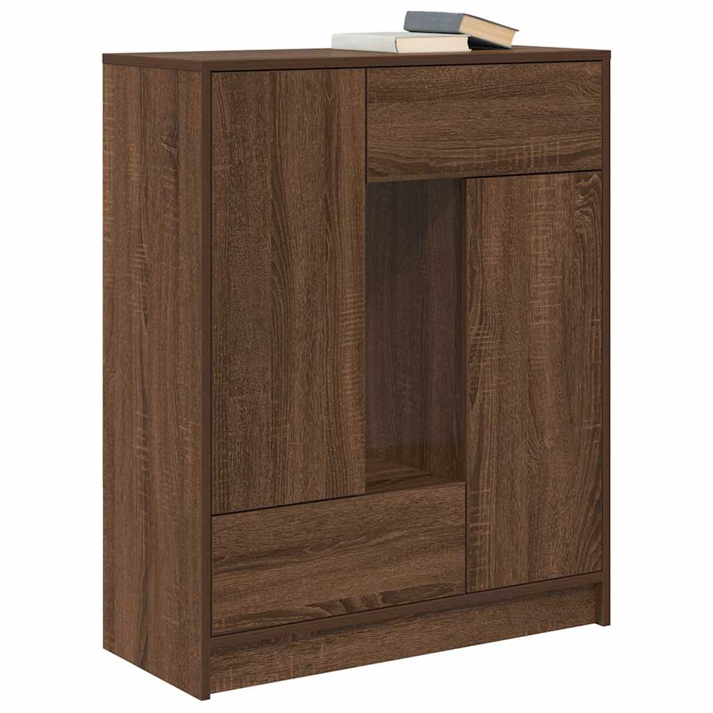 Credenza con Cassetti e Ante Rovere Marrone 73x31x90 cm | homemem39