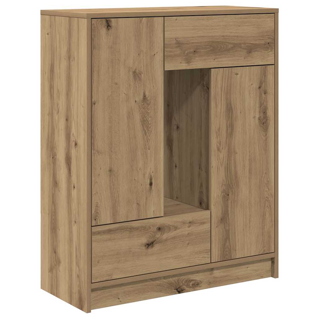 Credenza con Cassetti e Ante Rovere Artigianale 73x31x90 cm