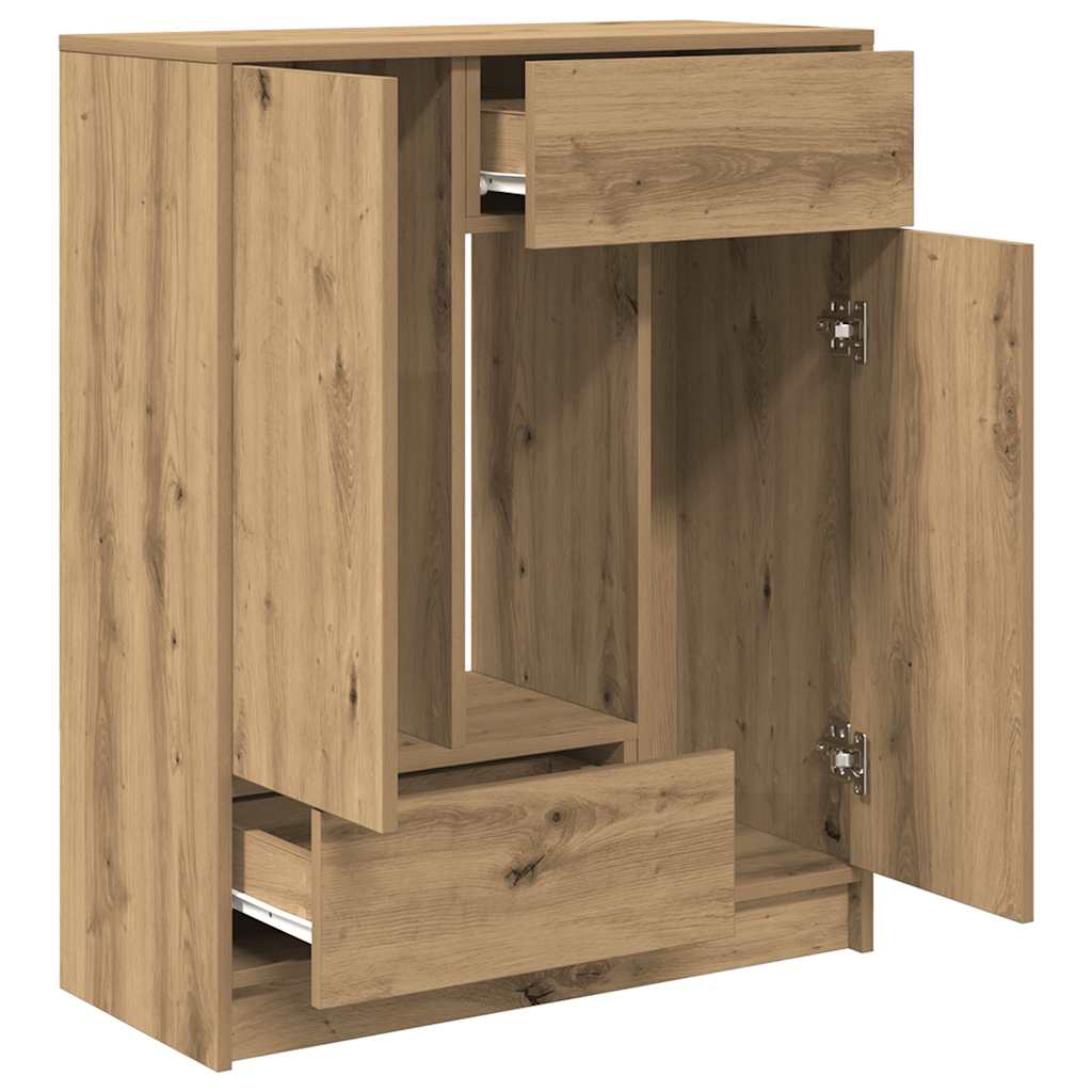 Credenza con Cassetti e Ante Rovere Artigianale 73x31x90 cm