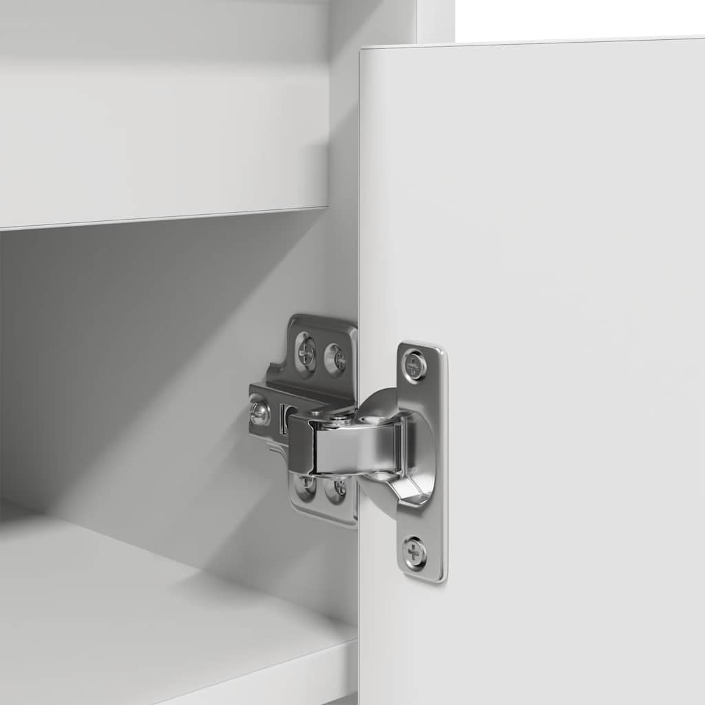 Scarpiera Bianca 57x34x76 cm in Legno Multistrato - homemem39