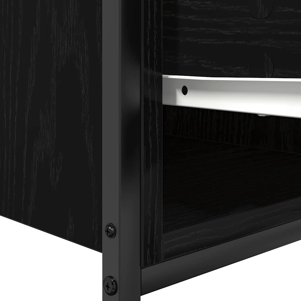 Mobile Lavabo da Bagno con Cassetti Rovere Nero 90x34,5x60 cm
