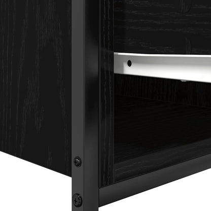 Mobile Lavabo da Bagno con Cassetti Rovere Nero 90x34,5x60 cm