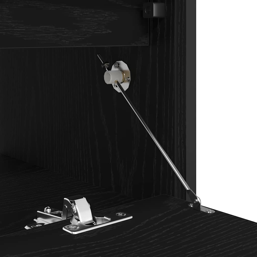 Mobile Lavabo da Bagno con Cassetti Rovere Nero 90x34,5x60 cm
