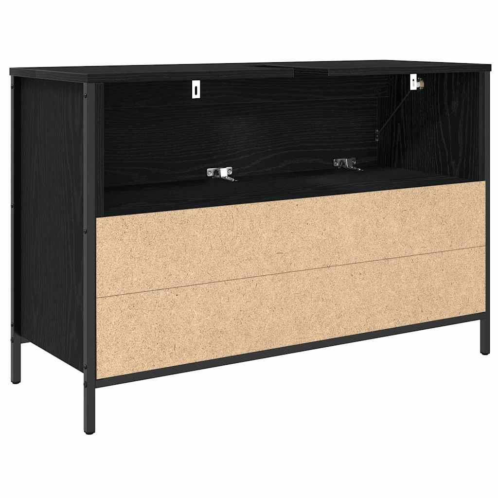 Mobile Lavabo da Bagno con Cassetti Rovere Nero 90x34,5x60 cm | homemem39
