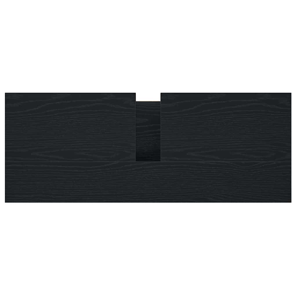 Mobile Lavabo da Bagno con Cassetti Rovere Nero 90x34,5x60 cm | homemem39