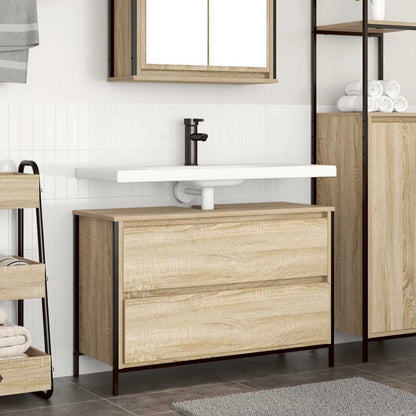 Mobile Lavabo da Bagno con Cassetti Rovere Sonoma 90x34,5x60 cm | homemem39