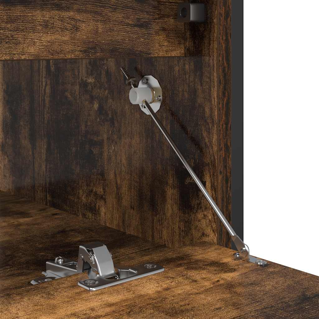 Mobile Lavabo da Bagno con Cassetti Rovere Fumo 90x34,5x60 cm