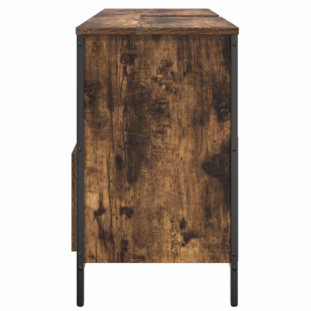 Mobile Lavabo da Bagno con Cassetti Rovere Fumo 90x34,5x60 cm | homemem39