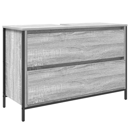 Mobile Lavabo da Bagno con Cassetti Grigio Sonoma 90x34,5x60 cm