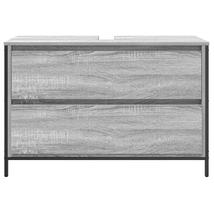 Mobile Lavabo da Bagno con Cassetti Grigio Sonoma 90x34,5x60 cm