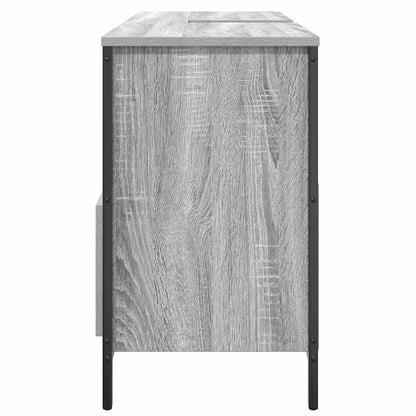 Mobile Lavabo da Bagno con Cassetti Grigio Sonoma 90x34,5x60 cm