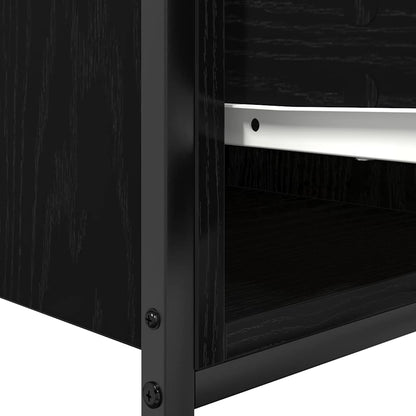 Mobile Lavabo da Bagno con Cassetti Rovere Nero 60x34,5x60 cm