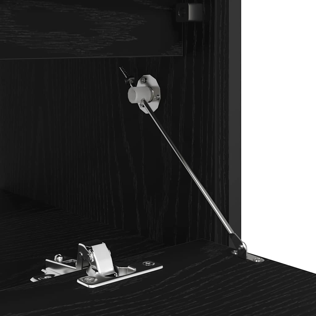 Mobile Lavabo da Bagno con Cassetti Rovere Nero 60x34,5x60 cm