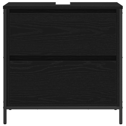 Mobile Lavabo da Bagno con Cassetti Rovere Nero 60x34,5x60 cm