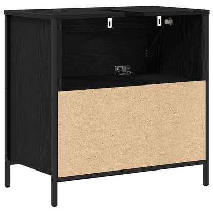 Mobile Lavabo da Bagno con Cassetti Rovere Nero 60x34,5x60 cm | homemem39