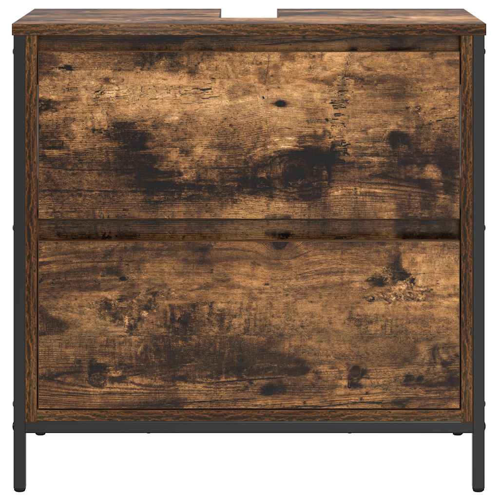 Mobile Lavabo da Bagno con Cassetti Rovere Fumo 60x34,5x60 cm | homemem39
