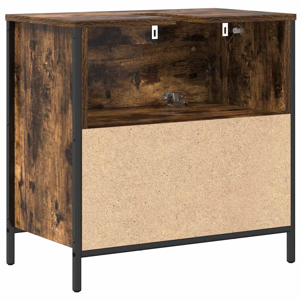 Mobile Lavabo da Bagno con Cassetti Rovere Fumo 60x34,5x60 cm