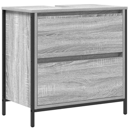 Mobile Lavabo da Bagno con Cassetti Grigio Sonoma 60x34,5x60 cm