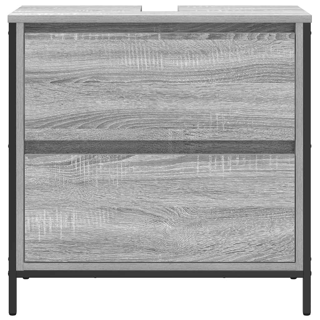 Mobile Lavabo da Bagno con Cassetti Grigio Sonoma 60x34,5x60 cm