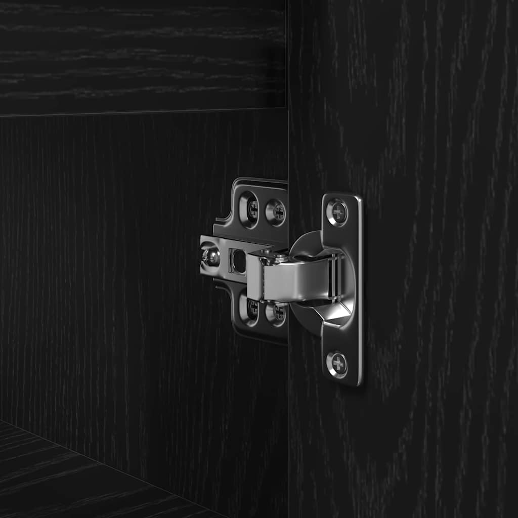 Mobile Lavabo con Cassetti Rovere Nero 90x34,5x60 cm