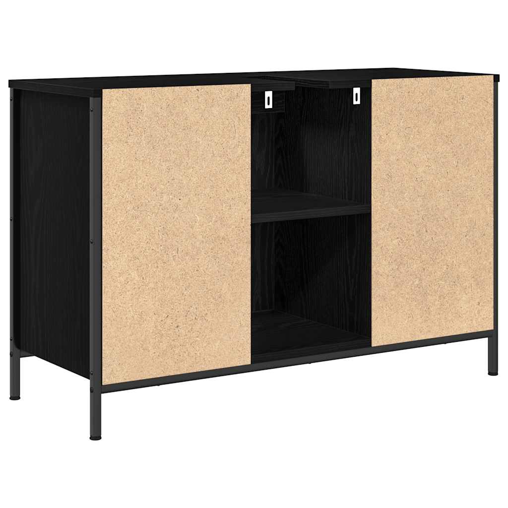 Mobile Lavabo con Cassetti Rovere Nero 90x34,5x60 cm