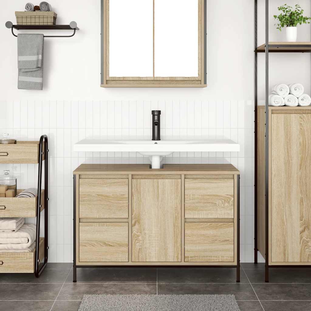 Mobile Lavabo con Cassetti Rovere Sonoma 90x34,5x60 cm | homemem39