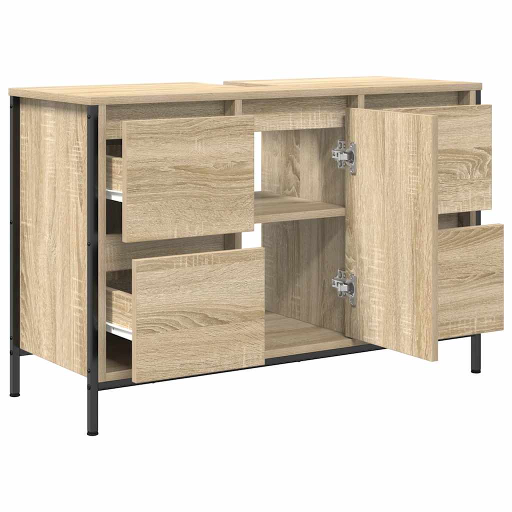 Mobile Lavabo con Cassetti Rovere Sonoma 90x34,5x60 cm | homemem39