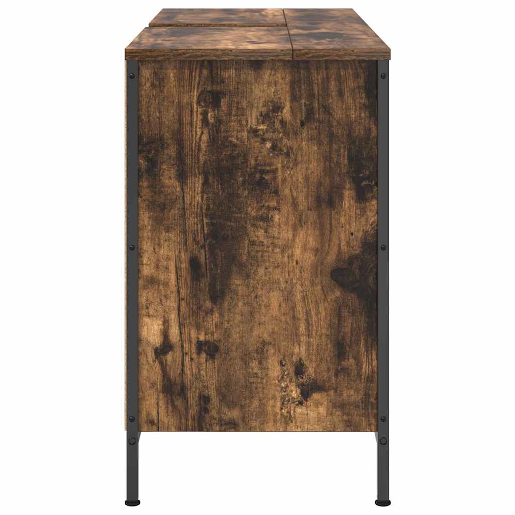 Mobile Lavabo con Cassetti Rovere Fumo 90x34,5x60 cm | homemem39