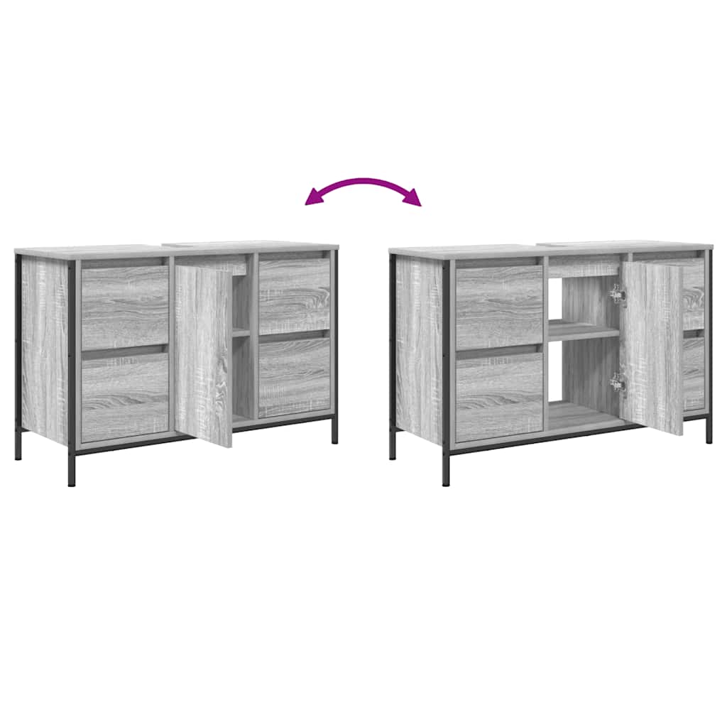 Mobile Lavabo con Cassetti Grigio Sonoma 90x34,5x60 cm | homemem39