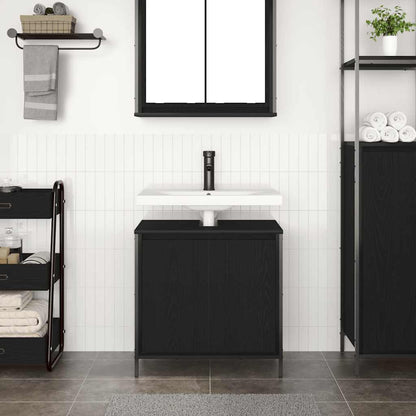Mobile Lavabo da Bagno Nero 60x34,5x60 cm | homemem39