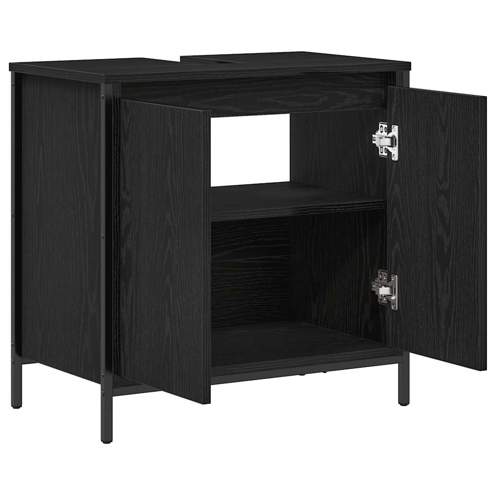 Mobile Lavabo da Bagno Nero 60x34,5x60 cm | homemem39