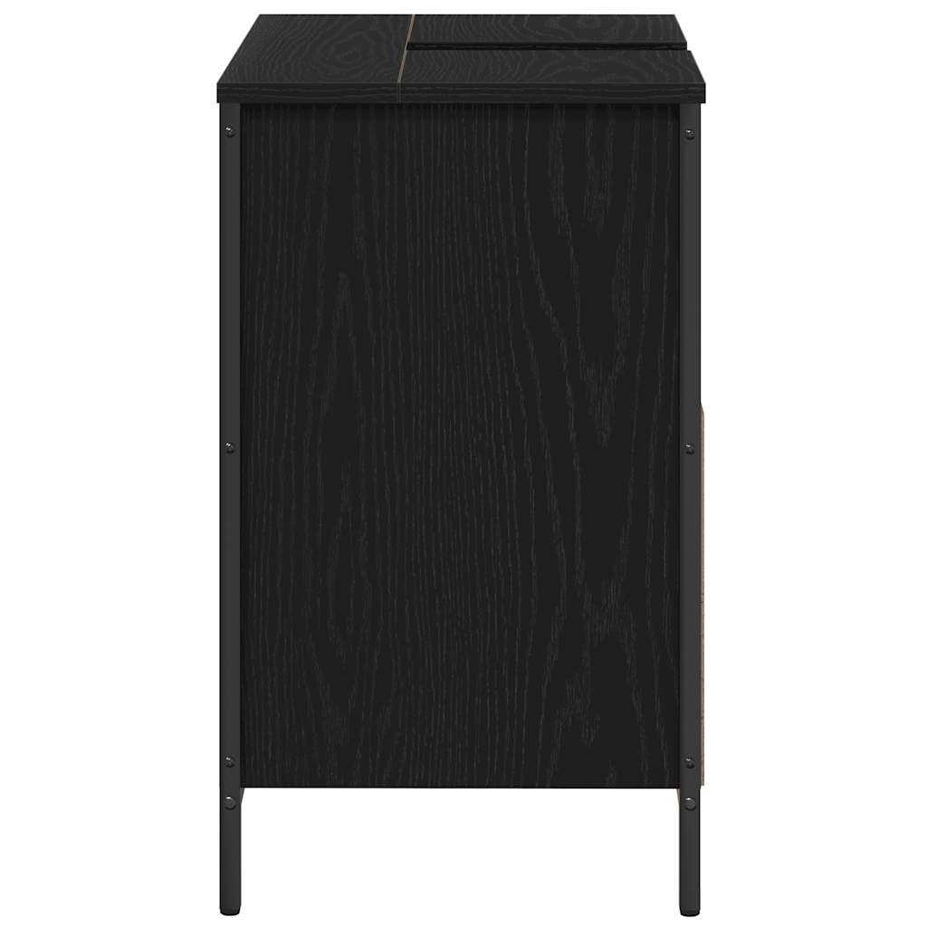 Mobile Lavabo da Bagno Nero 60x34,5x60 cm | homemem39
