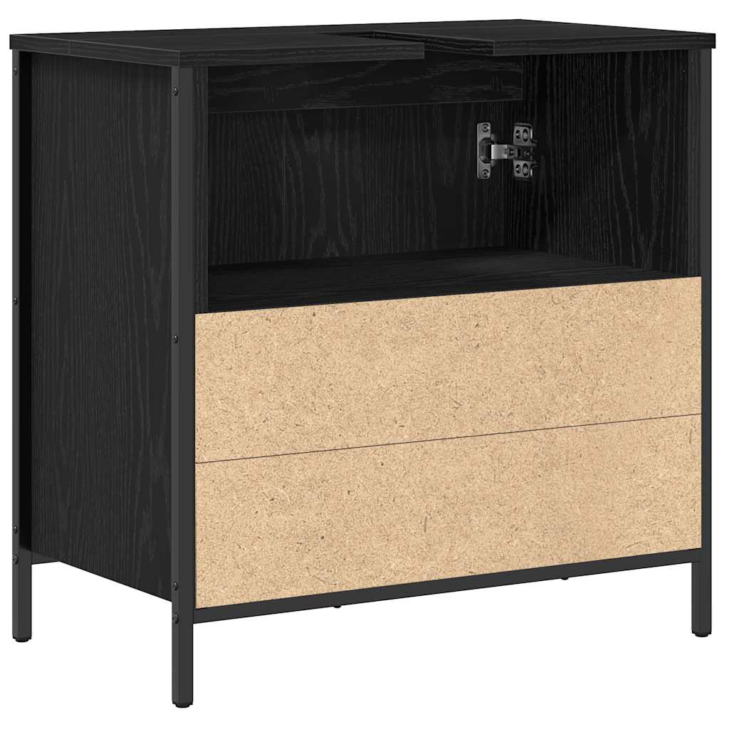 Mobile Lavabo da Bagno Nero 60x34,5x60 cm | homemem39