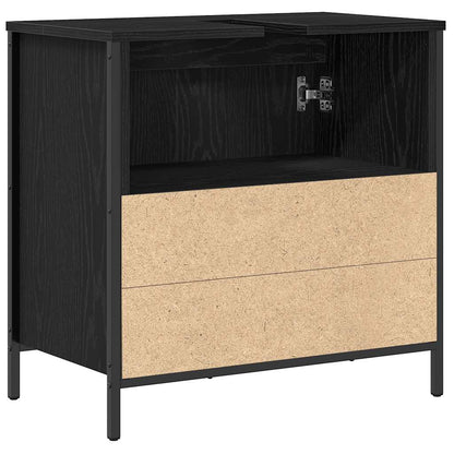 Mobile Lavabo da Bagno Nero 60x34,5x60 cm | homemem39