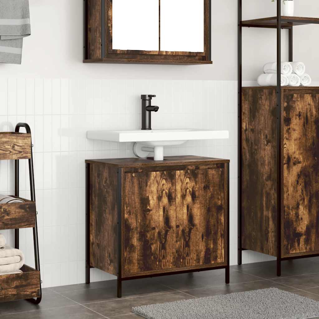 Mobile Lavabo da Bagno Rovere Fumo 60x34,5x60 cm