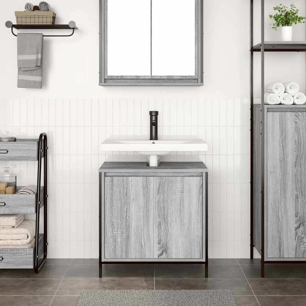 Mobile Lavabo da Bagno Grigio Sonoma 60x34,5x60 cm | homemem39