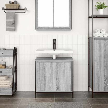 Mobile Lavabo da Bagno Grigio Sonoma 60x34,5x60 cm