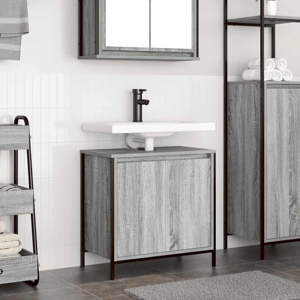Mobile Lavabo da Bagno Grigio Sonoma 60x34,5x60 cm | homemem39