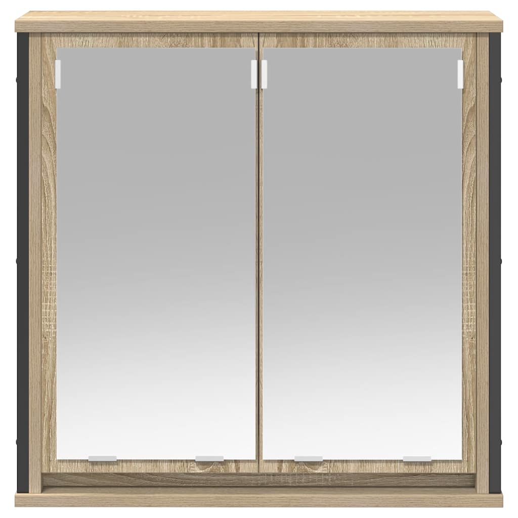 Pensile da Bagno con Specchio Rovere Sonoma 60x21x60 cm | homemem39