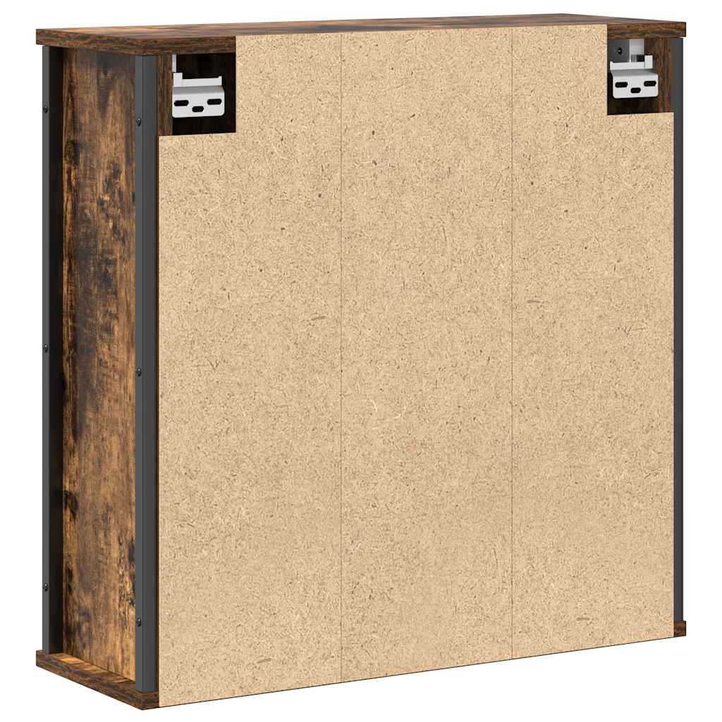 Pensile da Bagno con Specchio Rovere Fumo 60x21x60 cm