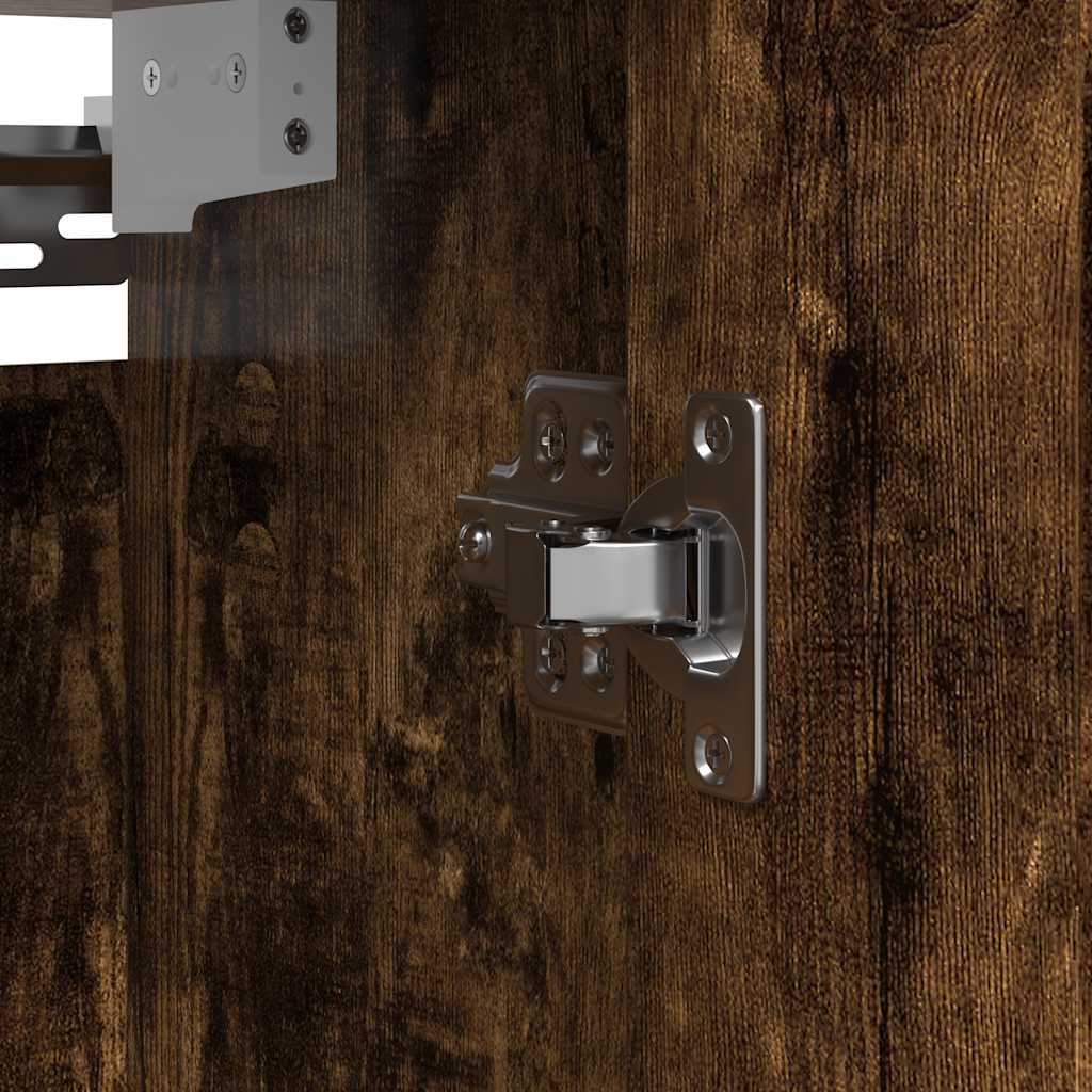Pensile da Bagno con Specchio Rovere Fumo 60x21x60 cm