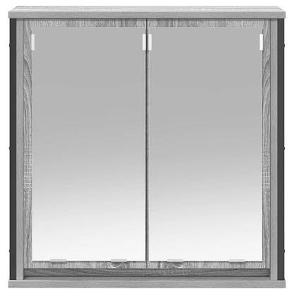 Pensile da Bagno con Specchio Grigio Sonoma 60x21x60 cm | homemem39