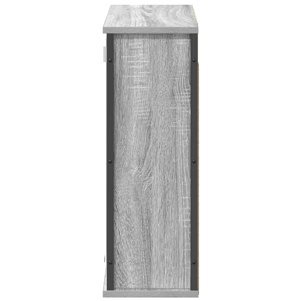 Pensile da Bagno con Specchio Grigio Sonoma 60x21x60 cm | homemem39