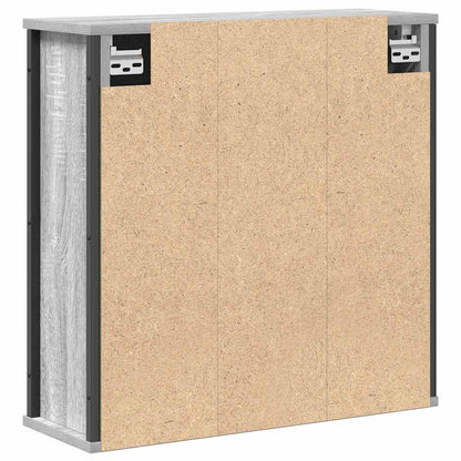 Pensile da Bagno con Specchio Grigio Sonoma 60x21x60 cm | homemem39