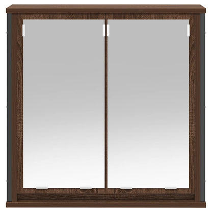 Pensile da Bagno con Specchio Rovere Marrone 60x21x60 cm | homemem39